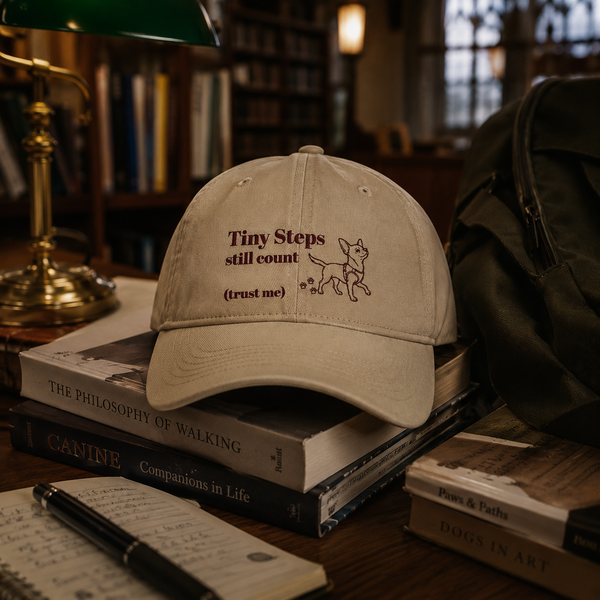 'Tiny Steps Still Count (trust me)' Embroidered Hat