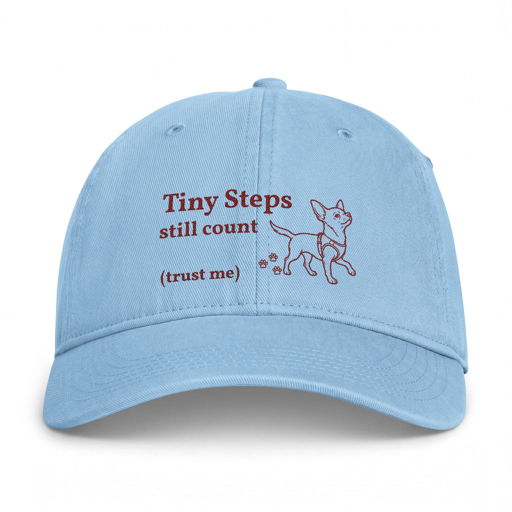 'Tiny Steps Still Count (trust me)' Embroidered Hat