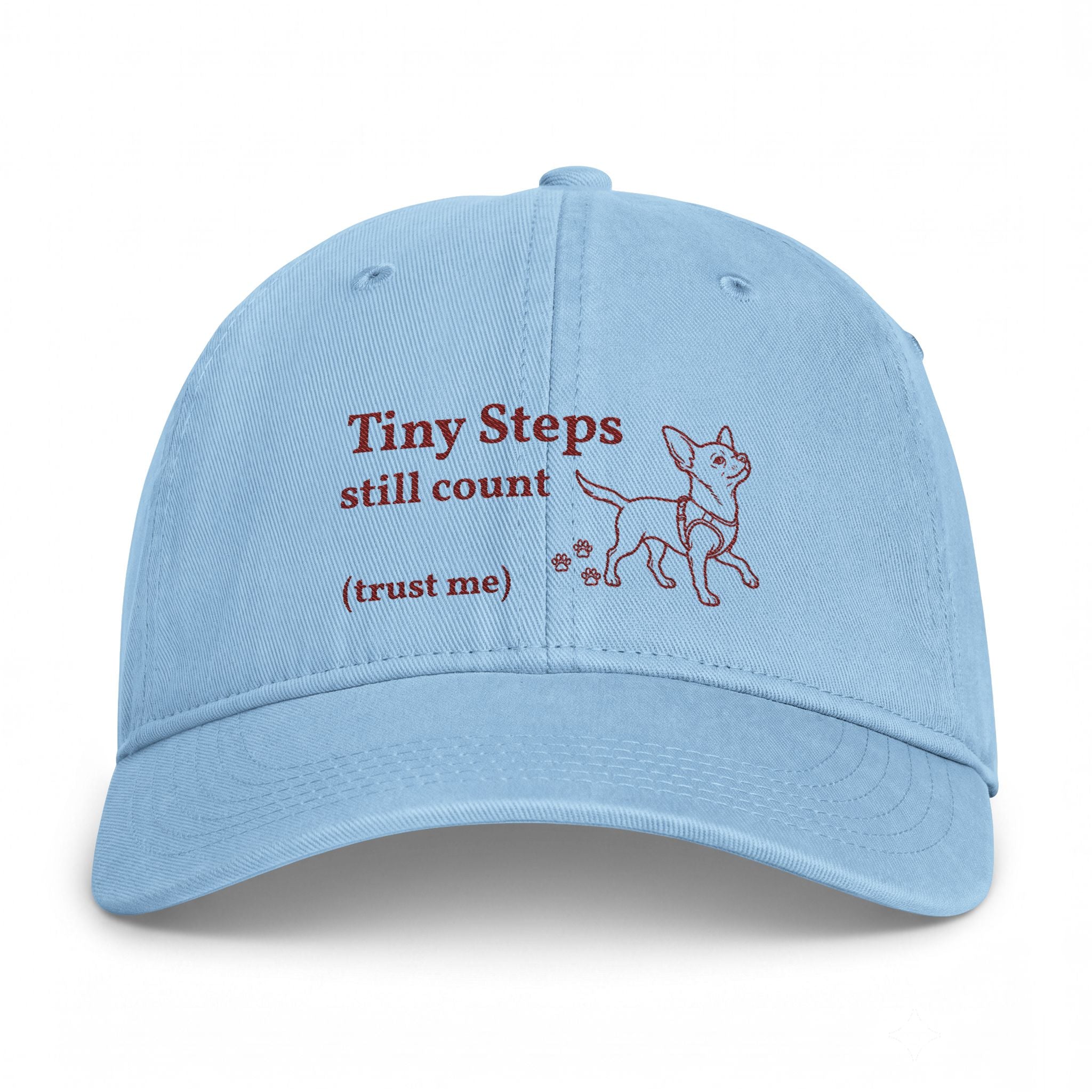 'Tiny Steps Still Count (trust me)' Embroidered Hat