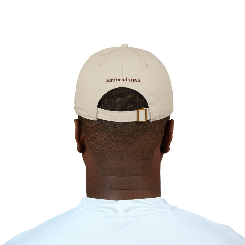 "Tiny steps still count (trust me)" Organic Embroidered Baseball Cap