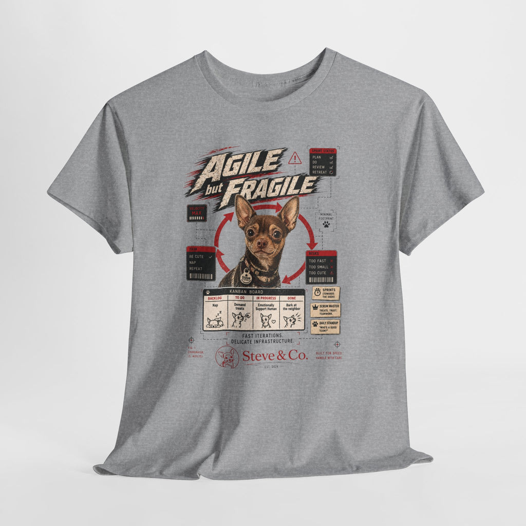 T-Shirt — "Agile but Fragile" Dog Graphic Tee (Cute Rescue Pet Design)