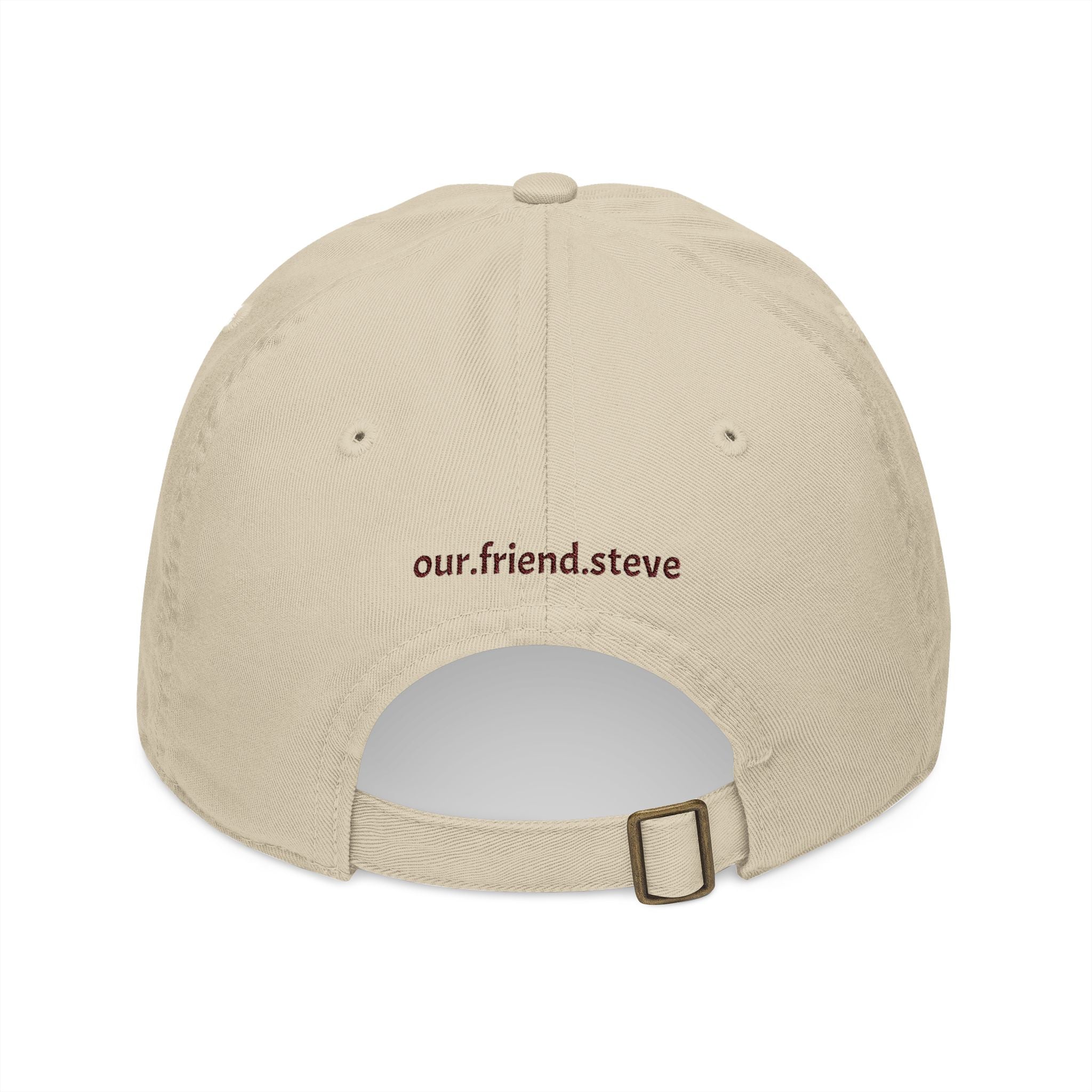"Tiny steps still count (trust me)" Organic Embroidered Baseball Cap