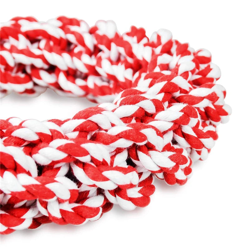 1PC Pet Toys Teeth Bite-Resistant Cotton Rope Rings Toys for Dog Medium Big and Large Dog Molar Toy Chew Toy
