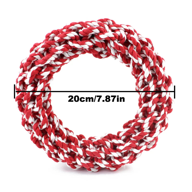 1PC Pet Toys Teeth Bite-Resistant Cotton Rope Rings Toys for Dog Medium Big and Large Dog Molar Toy Chew Toy