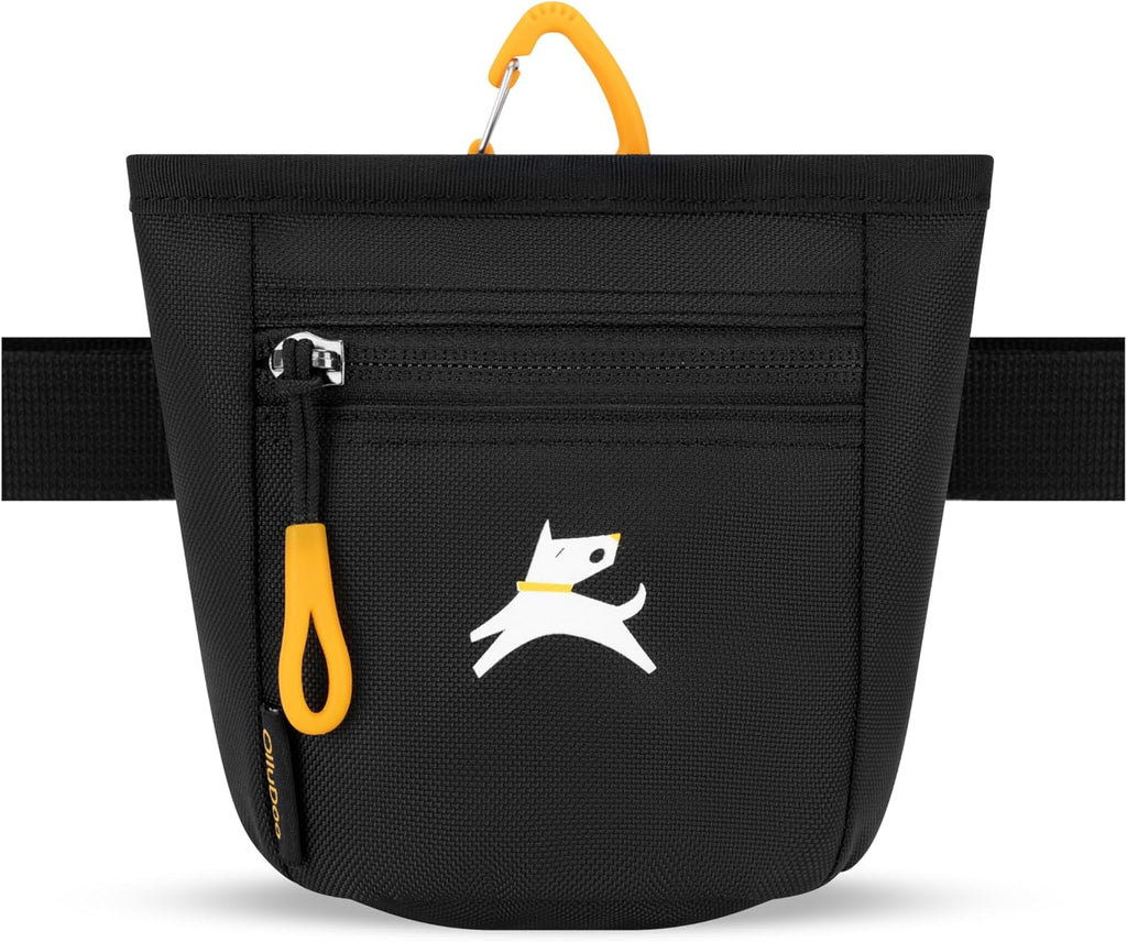 Goodie Treat Bag, Dog Treat Pouch, Waist Belt Clip for Hands-Free Training, Magnetic Closure, Dog Training and Behavior Aids, Three Ways to Wear (Raven S'25)