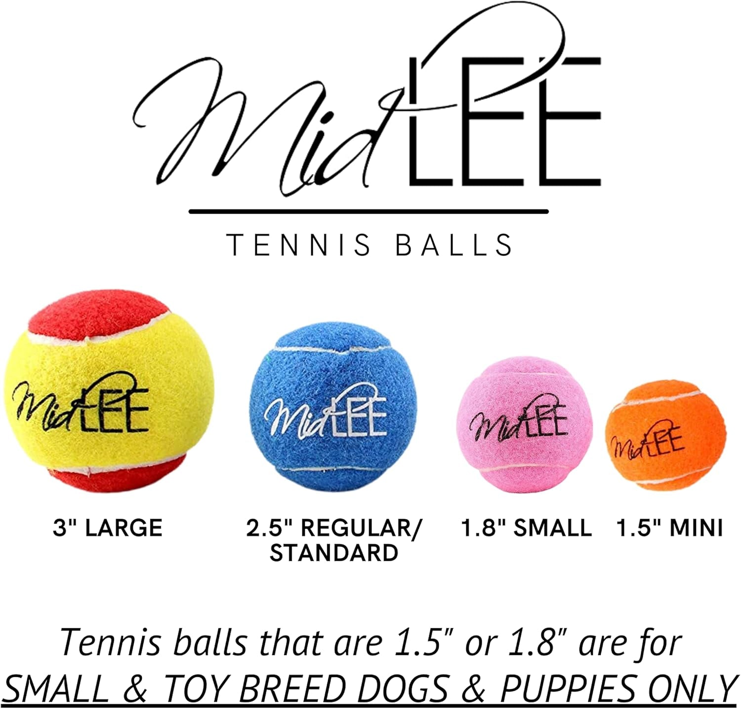 Mini 1.5" Dog Squeaky Tennis Balls- Set of 6