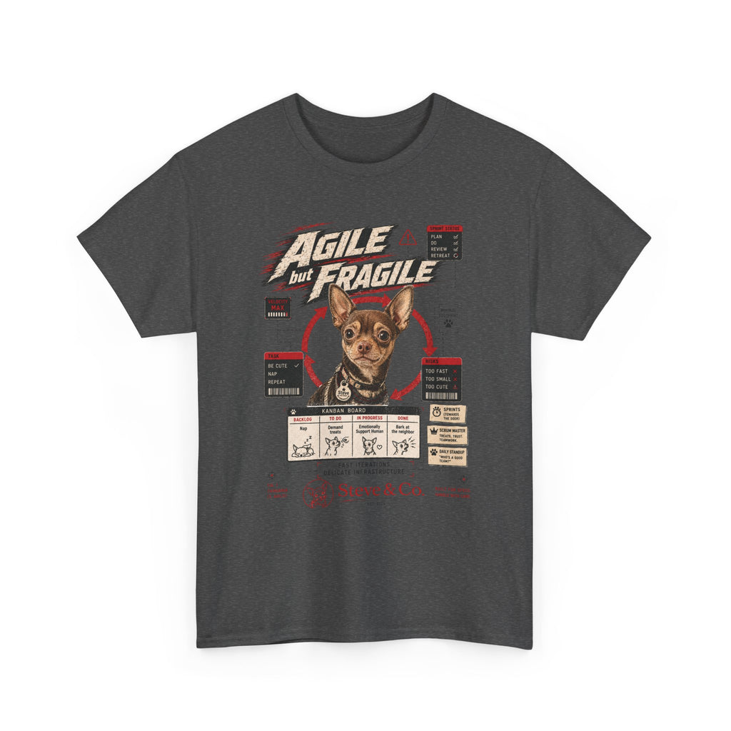 T-Shirt — "Agile but Fragile" Dog Graphic Tee (Cute Rescue Pet Design)