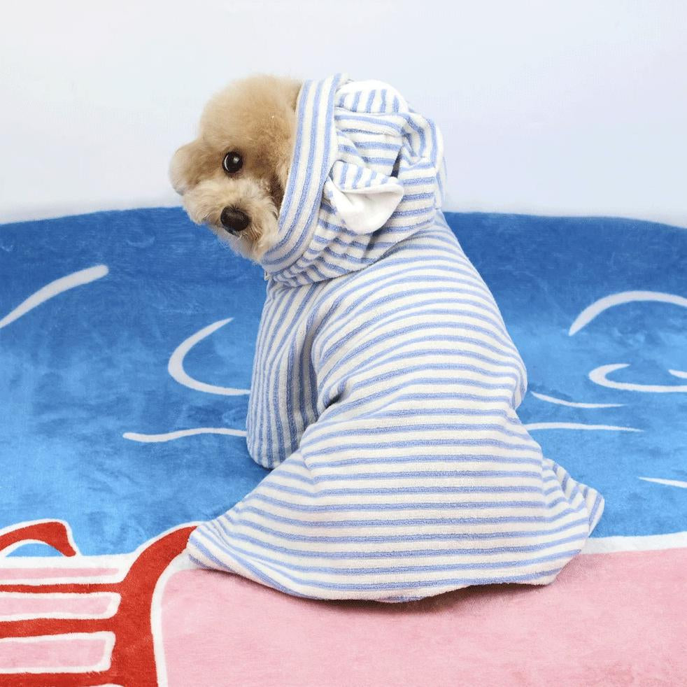 Striped Dog Robe, S-XL, Dog Pajamas, Dog Bath Robe, Small Dog Clothes, Dog Top, Dog Summer Outfit,