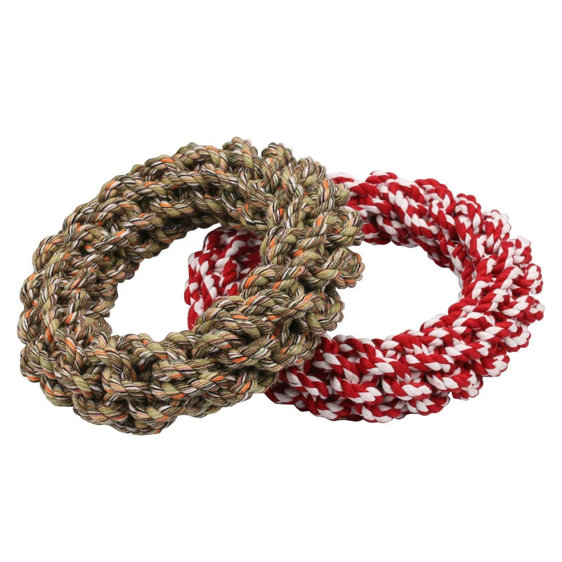 1PC Pet Toys Teeth Bite-Resistant Cotton Rope Rings Toys for Dog Medium Big and Large Dog Molar Toy Chew Toy