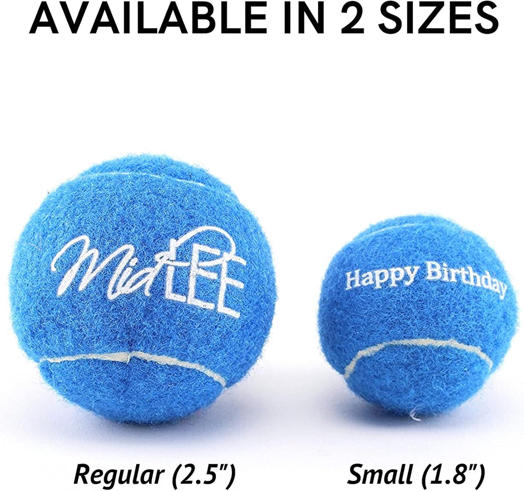 Blue Happy Birthday Dog Tennis Balls