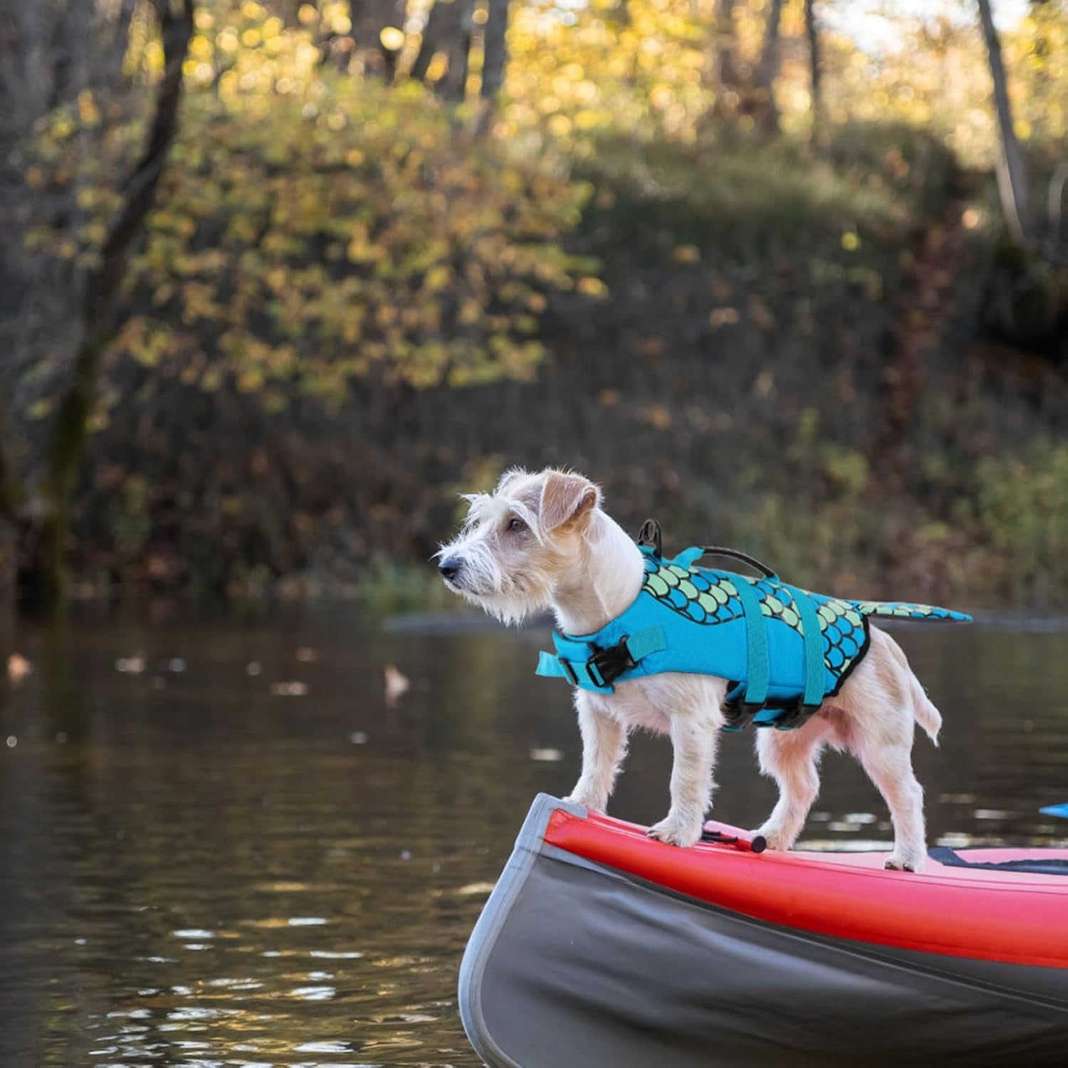 Mermaid Dog Life Jacket, Dog Life Vest for Swimming, Blue, XS